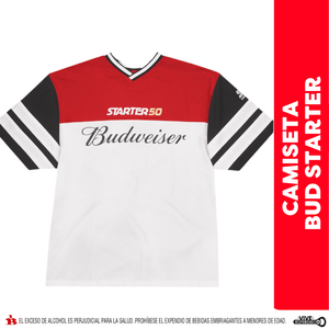 Camiseta Bud Starter rojo y gris