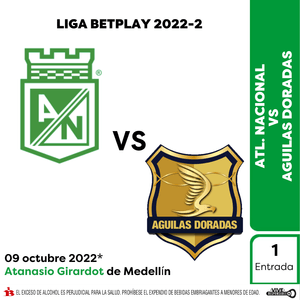 Boleta Atl. Nacional vs Aguilas Doradas 2022-2