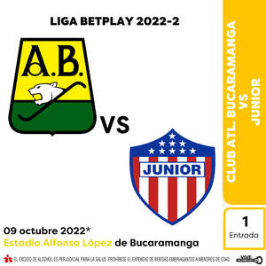 Boleta Atl. Bucaramanga vs Junior 2022-2